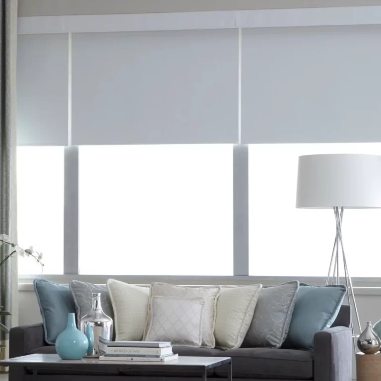 Motorized shades in a Miami living room