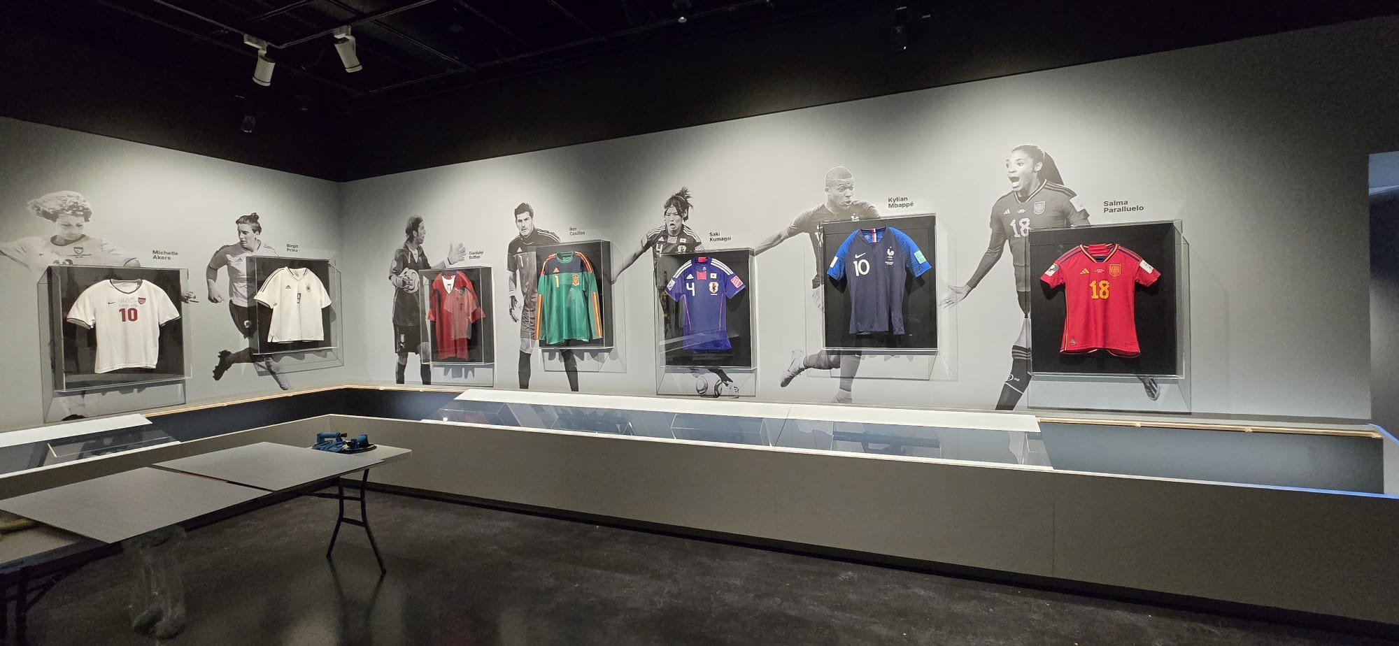 Museum jersey exhibit with lighting