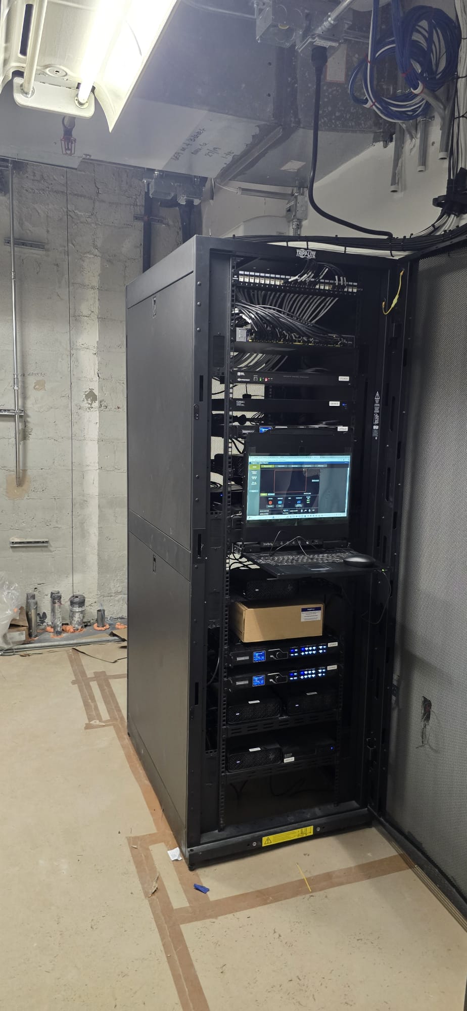 Server rack and AV infrastructure