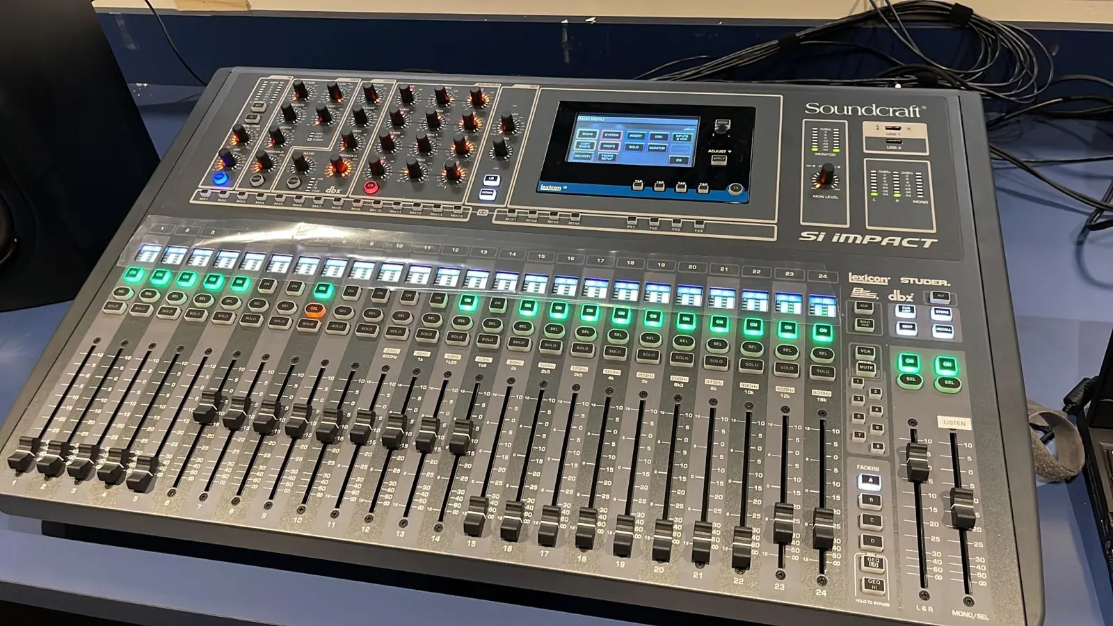 Soundcraft mixing console for school auditorium sound reinforcement installed by Martec