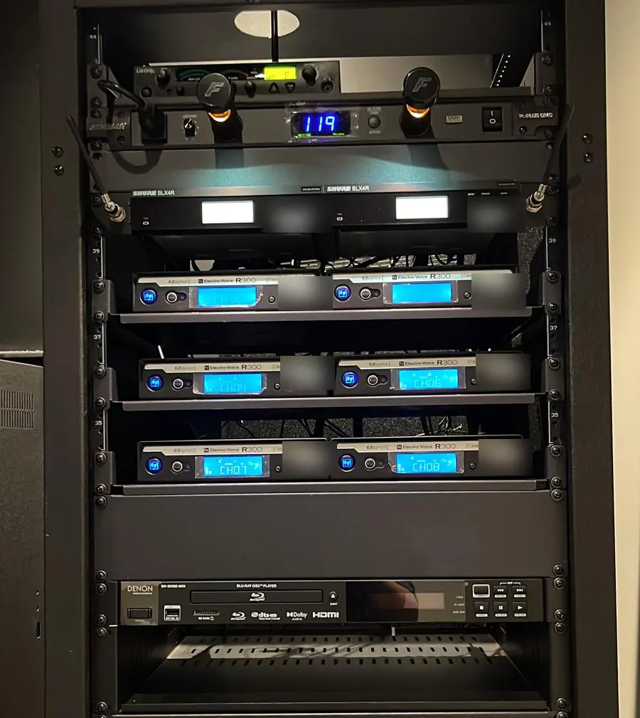 Wireless microphones and assistive listening system for an ADA-accessible school auditorium in South Florida